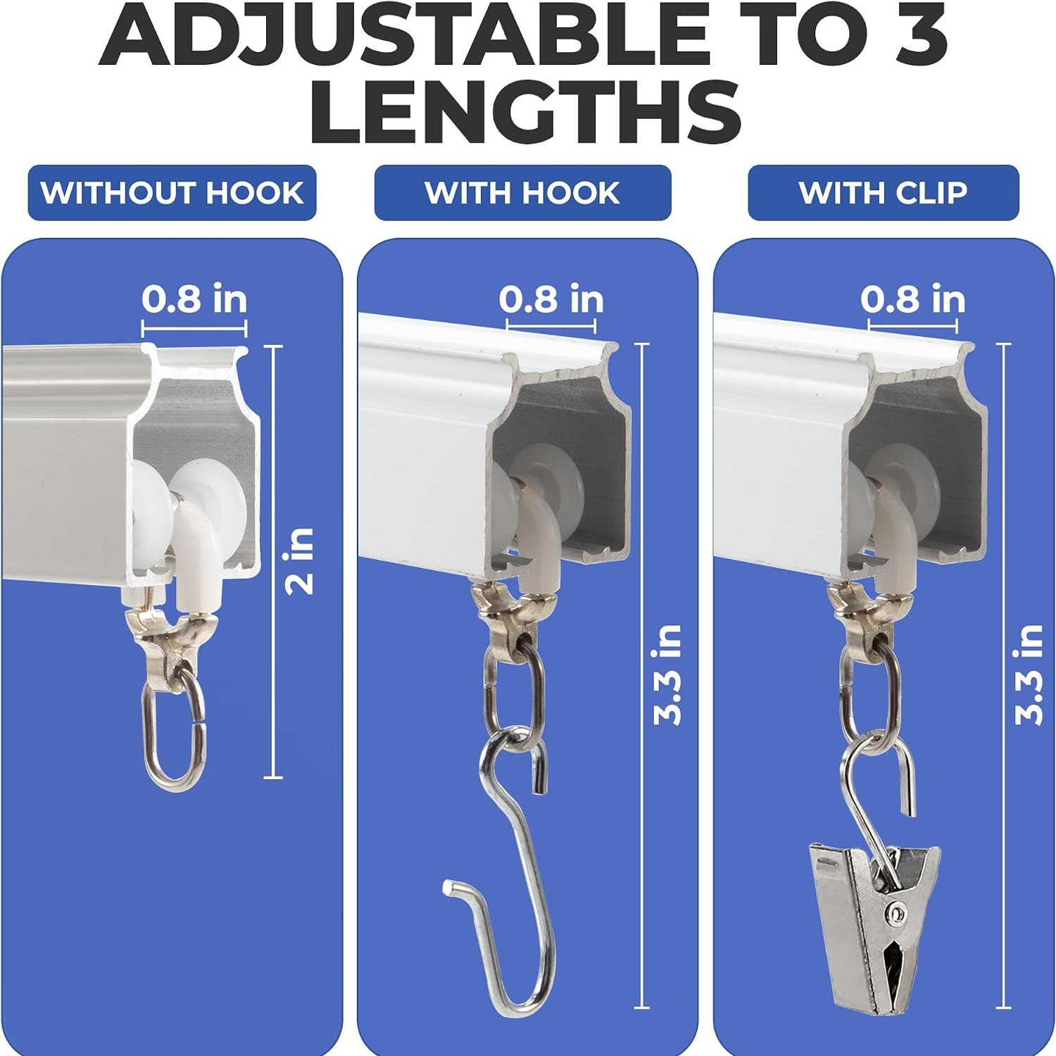 Jos & Haz 9.8ft Aluminum Ceiling Curtain Track Kit, detail view